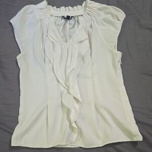 Elegant White Ruffled Express Women's Top